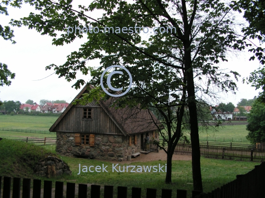 Poland,Olsztynek,Warmian-Masurian Voivodeship,wooden architecture,etnographic museum,ancient architecture,wooden buildings