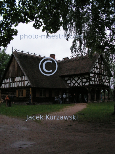 Poland,Olsztynek,Warmian-Masurian Voivodeship,wooden architecture,etnographic museum,ancient architecture,wooden buildings