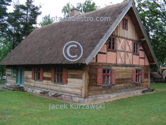 Poland,Olsztynek,Warmian-Masurian Voivodeship,wooden architecture,etnographic museum,ancient architecture,wooden buildings