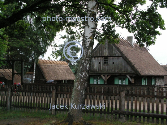 Poland,Olsztynek,Warmian-Masurian Voivodeship,wooden architecture,etnographic museum,ancient architecture,wooden buildings