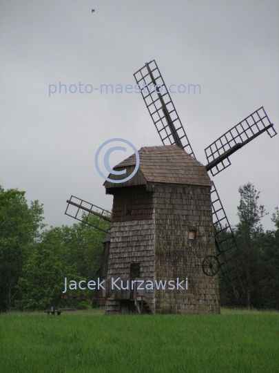 Poland,Olsztynek,Warmian-Masurian Voivodeship,wooden architecture,etnographic museum,ancient architecture,wooden buildings,wind mill