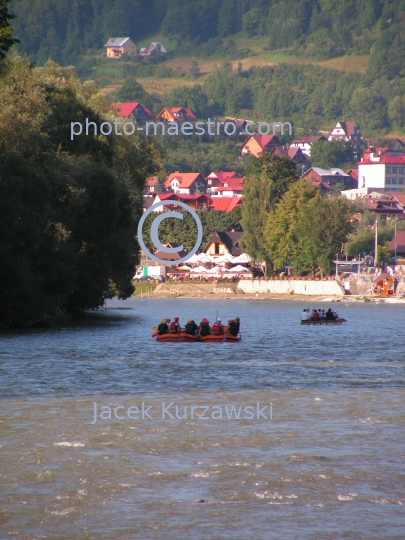 Poland,Pieniny Mountains,Lesser Poland Voibodeship, The river tour across Dunajec,rafting on the Dunajec River,recreation