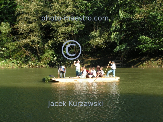 Poland,Pieniny Mountains,Lesser Poland Voibodeship, The river tour across Dunajec,rafting on the Dunajec River,recreation