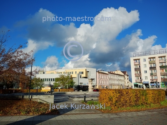 Poland,Pila,Greater Poland Voivodeship,architecture,panoramical view,city center,winter,clouds