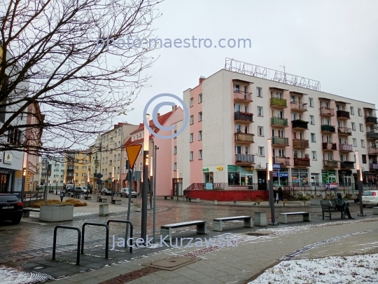 Poland,Pila,Greater Poland Voivodeship,architecture,panoramical view,city center,winter,illumination