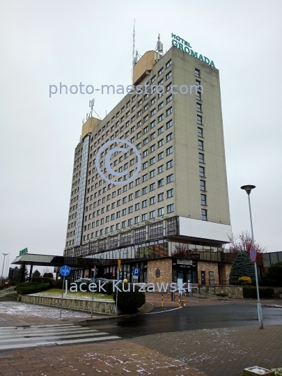 Poland,Pila,Greater Poland Voivodeship,architecture,panoramical view,city center,winter,illumination