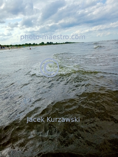 Poland,Pomerania,Baltic sea in Mikoszewo,stormy weather,waves