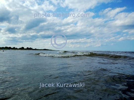 Poland,Pomerania,Baltic sea in Mikoszewo,stormy weather,waves