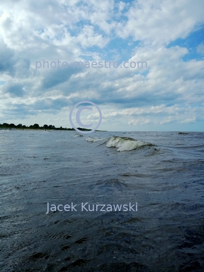 Poland,Pomerania,Baltic sea in Mikoszewo,stormy weather,waves