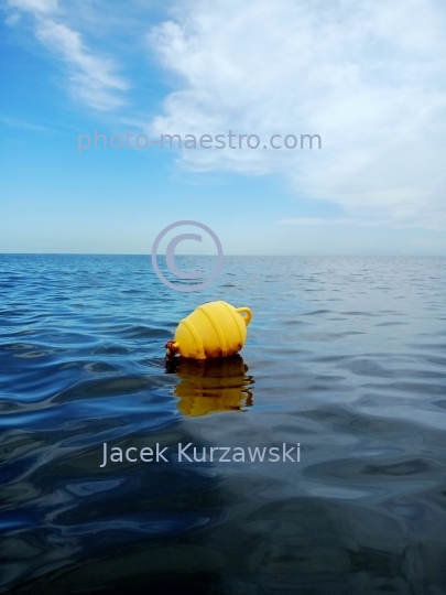 Poland,Pomerania,Baltic sea in Mikoszewo,stormy weather,waves,buoy