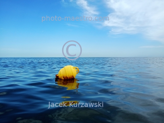 Poland,Pomerania,Baltic sea in Mikoszewo,stormy weather,waves,buoy