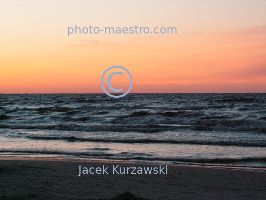 Poland,Pomerania,Baltic sea in Stegna,sunset