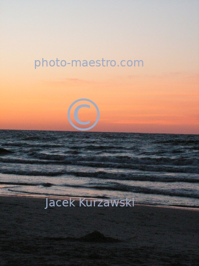 Poland,Pomerania,Baltic sea in Stegna,sunset