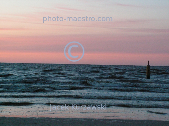 Poland,Pomerania,Baltic sea in Stegna,sunset