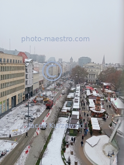 Poland,Poznan,Greater Poland Voivodeship,architecture,Plac Wolnosci,winter,aerial view