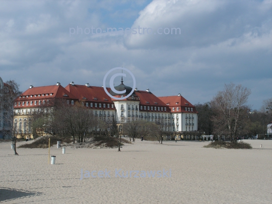 Poland,Sopot,Pomeranian Voivodeship,landscape,panoramical view,architecture,baleonology,Baltic Sea,Grand Hotel