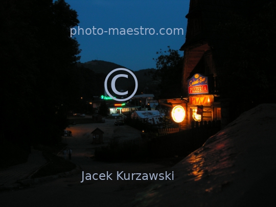 Poland,Szczawnica,Pieniny Mountains,Lesser Poland Voivodeship,nature,mountains,architecture,panoramical view,twilight,ilumination,ambience