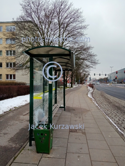 Poland,Torun,Kuyavian-Pomeranian Voivodeship,architecture,bus stop,destruction,hooligans