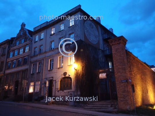 Poland,Torun,Kuyavian-Pomeranian Voivodeship,architecture,Old Town,panoramical view,Lazienna Str,Tenements,Palace,sunset,ilumination