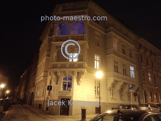 Poland,Torun,Kuyavian-Pomeranian Voivodeship,architecture,Old Town,panoramical view,Mostowa Str.monuments,nocturne,ilumination