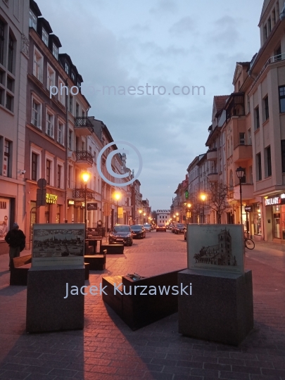 Poland,Torun,Kuyavian-Pomeranian Voivodeship,architecture,Old Town,panoramical view,Mostowa Str.monuments,nocturne,ilumination