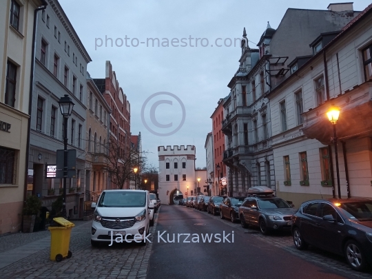 Poland,Torun,Kuyavian-Pomeranian Voivodeship,architecture,Old Town,panoramical view,Mostowa Str.monuments,nocturne,ilumination