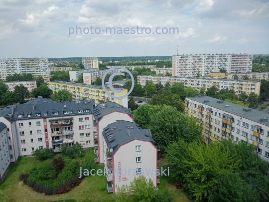 Poland,Torun,Kuyavian-Pomeranian Voivodeship,architecture,residence area,aerial view,summer,Rubinkowo district