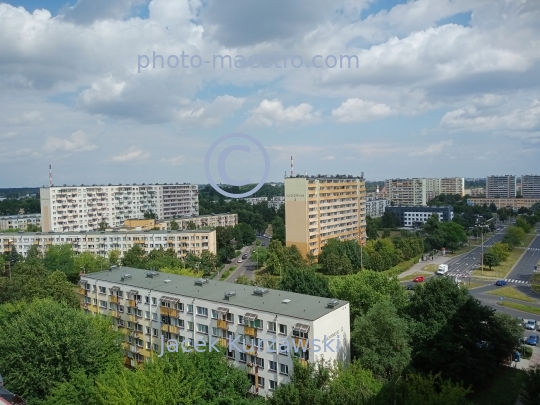 Poland,Torun,Kuyavian-Pomeranian Voivodeship,architecture,residence area,aerial view,summer,Rubinkowo district