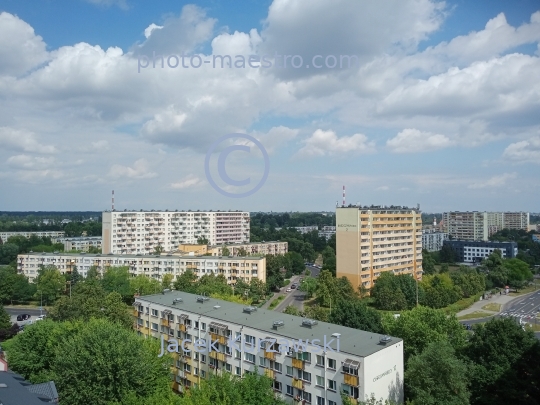 Poland,Torun,Kuyavian-Pomeranian Voivodeship,architecture,residence area,aerial view,summer,Rubinkowo district