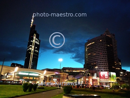 Poland,Warsaw,Mazowieckie voivodeship,Mazovia region,City Center,architecture,monouments,Warsaw by night,ilumination