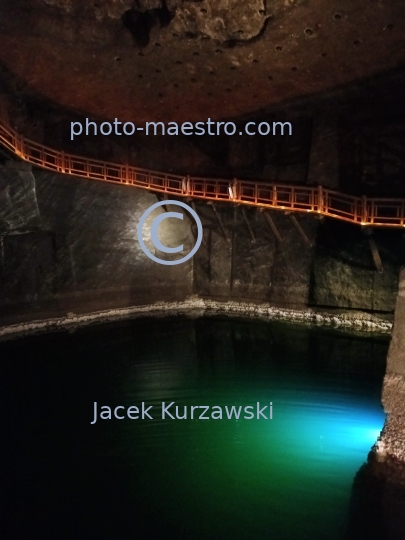 Poland,Wieliczka,Lesser Poland Voivodeship,mine of salt.chamber,underground lake,interiors,UNESCO