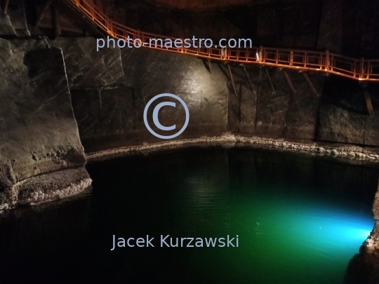 Poland,Wieliczka,Lesser Poland Voivodeship,mine of salt.chamber,underground lake,interiors,UNESCO