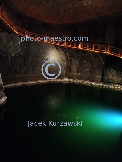 Poland,Wieliczka,Lesser Poland Voivodeship,mine of salt.chamber,underground lake,interiors,UNESCO