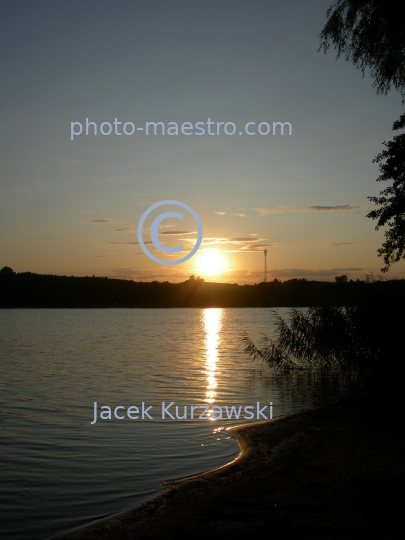 Poland,Zbojno,Kuyavian-Pomeranian Voivodeship,Rudulskie Lake,sunset,ambience