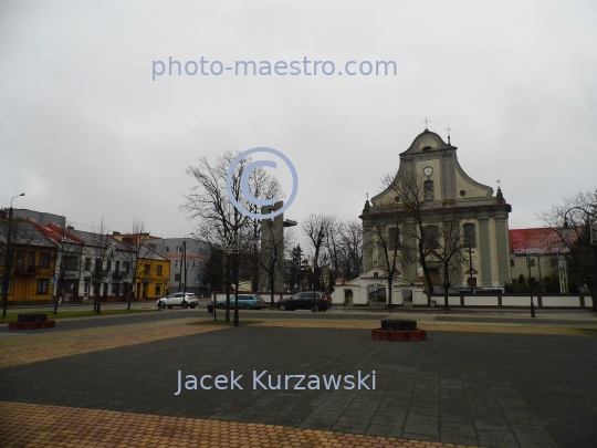 Poland,Zuromin,Mazowieckie Voivodeship,Mazovia region,architecture,city center,winter,history,monouments,church