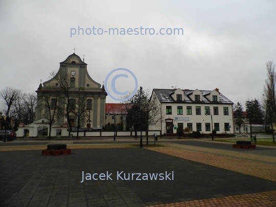 Poland,Zuromin,Mazowieckie Voivodeship,Mazovia region,architecture,city center,winter,history,monouments,church