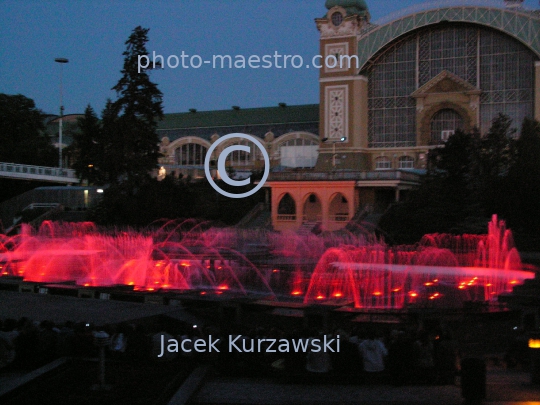 Prague,Prague.Praha,Czech Republic,Fountains,Sound and light spectacle Krizik Fountain