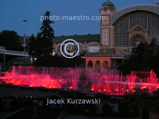 Prague,Prague.Praha,Czech Republic,Fountains,Sound and light spectacle Krizik Fountain