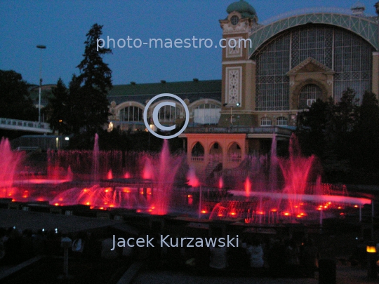 Prague,Prague.Praha,Czech Republic,Fountains,Sound and light spectacle Krizik Fountain