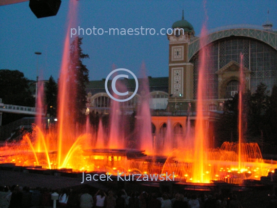 Prague,Prague.Praha,Czech Republic,Fountains,Sound and light spectacle Krizik Fountain