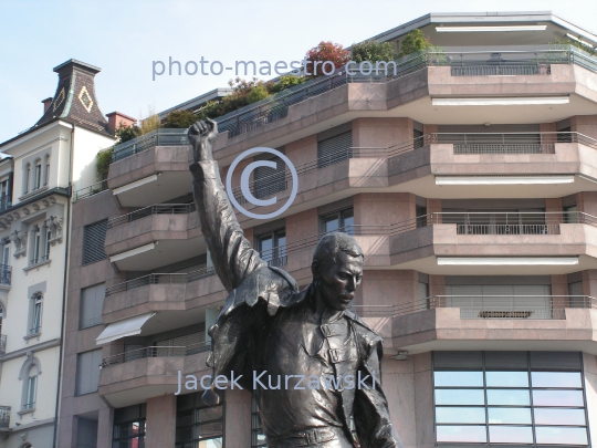 Switzerland,Montreux,Leman,Lake,architecture,art,Freddie Mercury