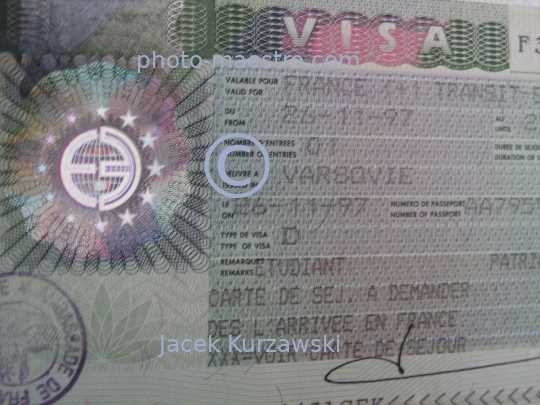 Visa,France,Europe,Schengen,administration,border control,UV,UV light